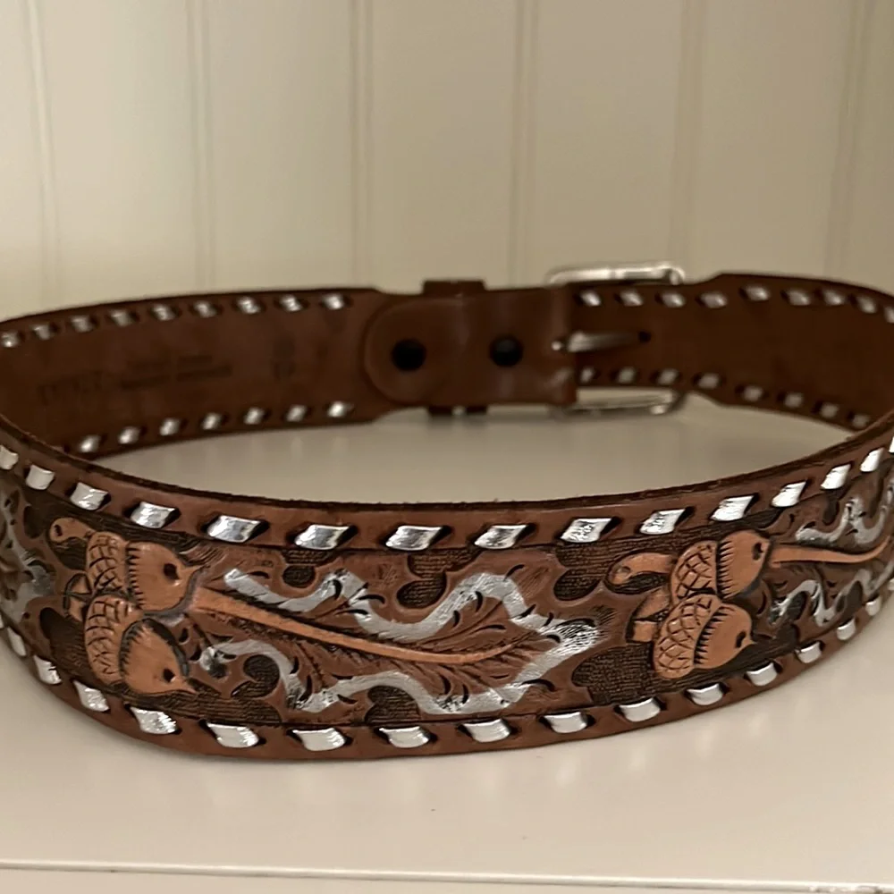 Chambers Leather Tooled Belt